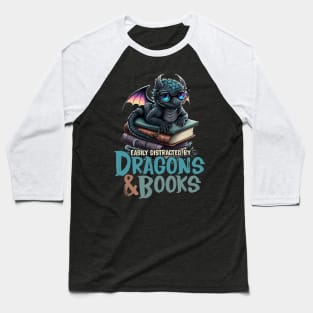 Dragon and Books for Book Lover Baseball T-Shirt